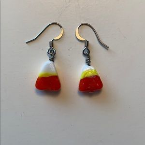 Artisan Glass Candy Corn Earrings